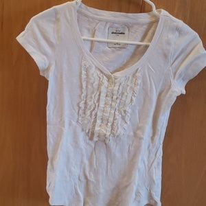 White ruffle tshirt